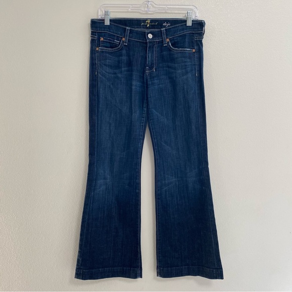 7 for all Mankind Jeans Size 6/28 Medium wash denim Dojo Flare Jeans - Picture 1 of 14